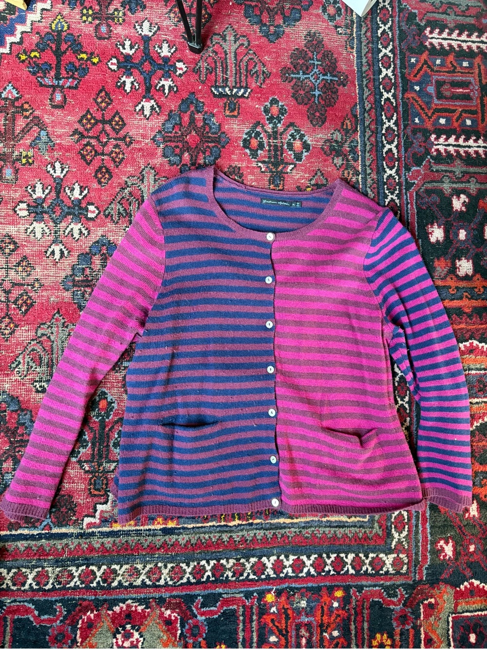 Gudrun Sjoden 100% Wool Stripe Cardigan